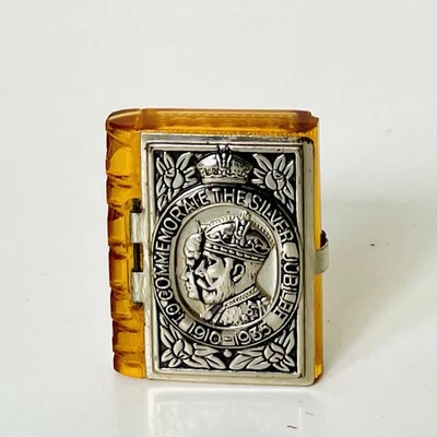 £25 • Buy Royal Memorabilia King George V Silver Jubilee 1937 Miniature Glass Art Deco Box