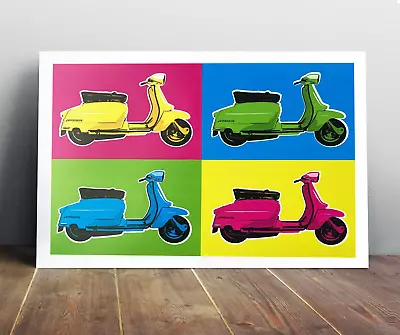 Lambretta Poster A3 Pop-Art- Andy Warhol Homage Wall Art - Mod 1960's • £14.99