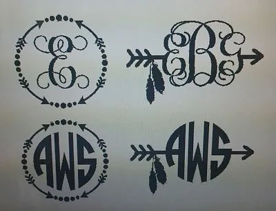 5  Arrow Feather Initial Monogram Vinyl. Car Decal Size. Free Shipping • $2.99