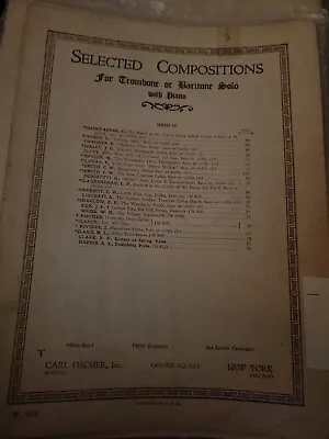 Friendship Sheet Music 1888 Select Compositions Trombone Baritone Solo Piano SM1 • $9.99