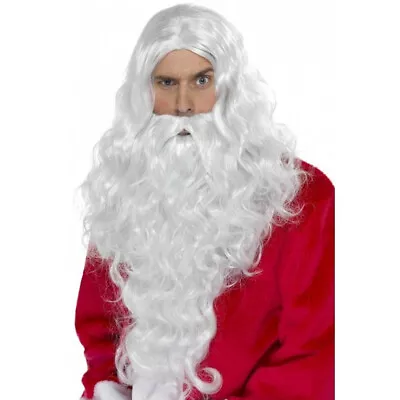 £6.99 • Buy Adult Santa Claus Wig + Beard Set Christmas Father Fancy Dress Outfit Accessory
