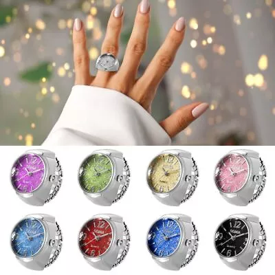 Retro Ring Watch Quartz Round Quartz Finger Rings Creative Elastic Rings  Men • $6.57