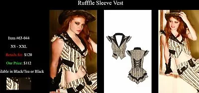 Rare VTG Lip Service Burning Circus Crop Jacket TOP S XS Goth Y2K Steampunk Punk • $99.99