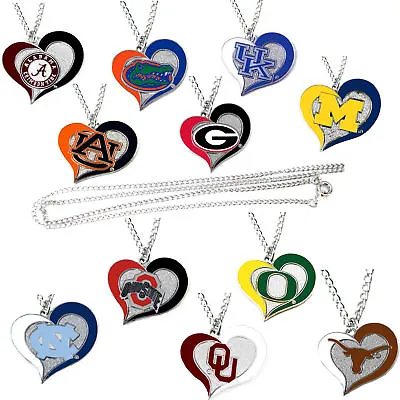 Swirl Heart Necklace Charm Pendant NCAA PICK YOUR TEAM • $7.99