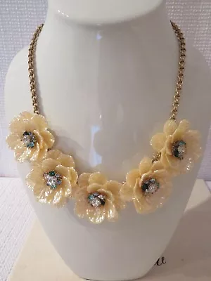 New J.crew  Authentic Inspired Sequin Flower Necklace Ivory • $88.99