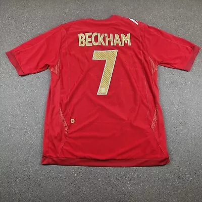 England Umbro Shirt Mens Large Red Jersey Top Euros David Beckham 2006-08 • £34.99