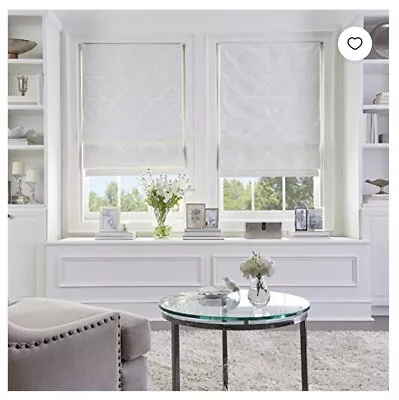 ECLIPSE Carlton Damask Blackout Cordless Window Roman Shade 23in X 64in - Ivory • £23.75