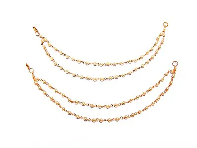 $22.83 • Buy Supported Heavy Earrings Indian Jhumki Jhumka Chain Ear Pearl Chain Kaan Jewelry