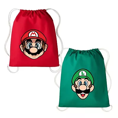 Super Mario & Luigi Gymsac Bag Game Sports/School/Gym Kids PE Kit Drawstring • £6.99