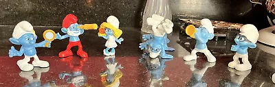 Smurf Figures Lot Of 8 McDonalds Vintage Papa Smurfette Brainy Klutzy Baker + 2 • $15