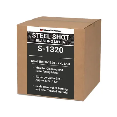 Steel Shot S-1320 Blasting Media - XX-Large Shot Size - No.4 Shotgun Equivalent • $29.99