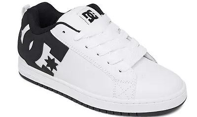DC Court Graffik 300529 Mens White Leather Skate Sneakers Shoes WLK Up To 15US • $79.99