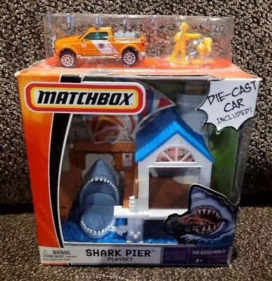 Matchbox Shark Pier Playset W/ Coast Guard Truck & Figures - NIB • $6.95