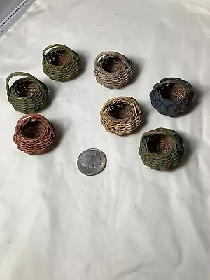 Handmade Vintage  Miniature Dollhouse  Basket All Painted In Primitive Colors • $30