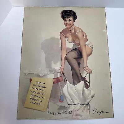 Large Rare Vintage Gil Elvgren Pin-up Stepping High Advertising Picture • $140