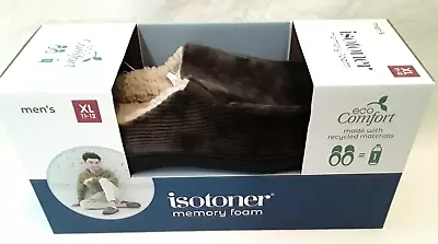 Isotoner Men's Memory Foam Eco Comfort Slippers XL 11-12 Dark Chocolate NEW • $9.99