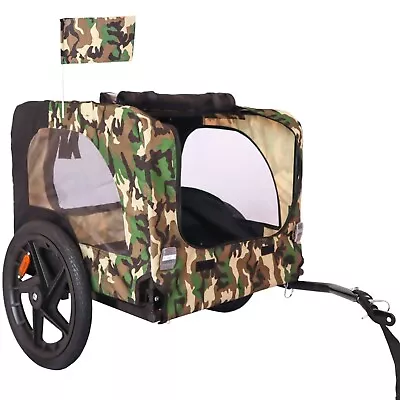 Dog Bicycle Trailer Heavy Duty Foldable Utility Pet Stroller Camo Design • $119