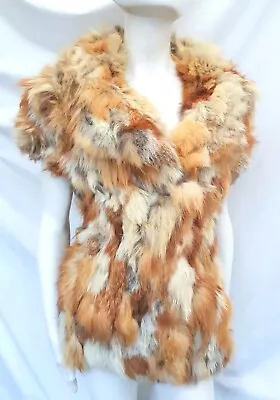 Real Fox Fur Lady's Waistcoat Gilet Body-warmer Sz 8 10  PLS See Description  • $37.30