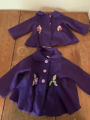 Matching Toddlers Sisters Size 2t And 4t Purple Button Up Jacket Mack And Co • $20