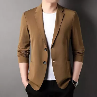 Men's Summer Lightweight Suit Jacket Ice Silk Anti-Wrinkle Breathable Coat • $15.57