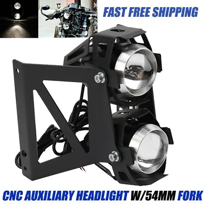 50~54mm LED Motorcycle Auxiliary Headlight Driving Fog Light Lamps For Harley • $93