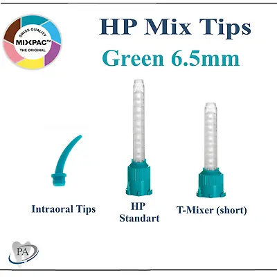 Dental Teal T-Saver Mix Tip 6.5mm. VPS Impression HP MIxing Tips T-Short /Long • $19.99