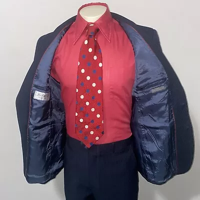 Vtg Mens Levi's Suit 2 Piece 42 S Jacket 35 30 Pants Leisure Polyester Disco 70s • $59.99