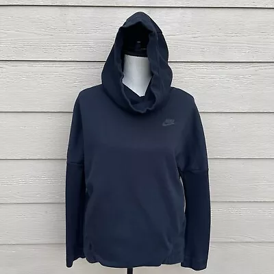 Nike Tech Funnel Neck Hoodie Pullover Sweatshirt Black Sz M 844389-010 Unisex • $49.99