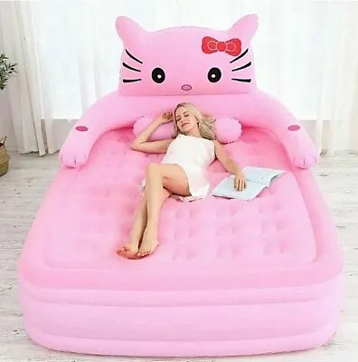 $298 • Buy Kids Home Hello Kitty Pink Thickened Portable Sleeping Inflatable Air Mattress 