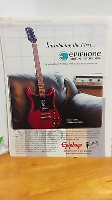 EPIPHONE CUSTOM HISTORIC 1962 WILSHIRE USA GUITAR - PRINT AD - 11 X 8.5   M1 • $6