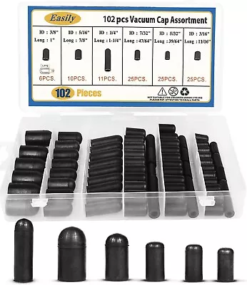 (100 Pcs) Carburetor & Vacuum Rubber Cap Plug Assortment Kit Intake Vacuum Lines • $13.99