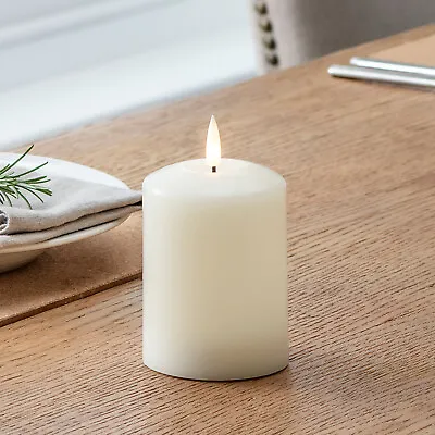 £12.99 • Buy Small Battery LED Flameless Pillar Candle TruGlow™ Wick 6h Timer 10cm Lights4fun
