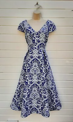 £19.99 • Buy Tea Dress,swing,rockabilly,50's,60's,80's,vintage Style,blue,m&s Per Una,size 10