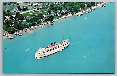 Postcard Michigan Thumb Scenery The South America St Clair Marine City C1980 E19 • $5.99