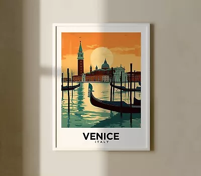 Venice Italy Vintage Style FRAMED READY TO HANG Or FRAMELESS Travel Poster • $131.49