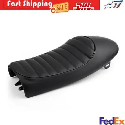 Flat Hump Vintage Seat Black Fits Cafe Racer Custom Scramblers Trackers Bobber. • $205.69