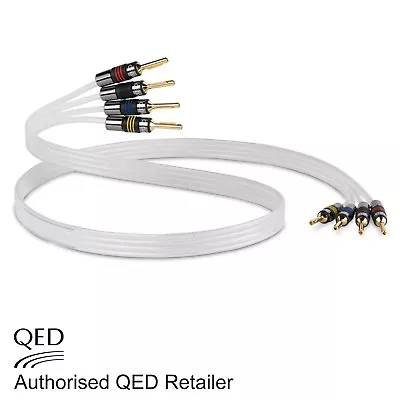 QED Silver Anniversary XT BI-WIRE Cable 4+4 AIRLOC Forte Plugs Fitted 1 X 2.5m • £82.95