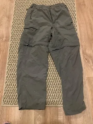 Vintage North Face Hiking Zip Off Trousers /shorts Grey Small W28-32 Il28 • £9.99