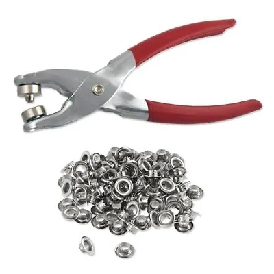 1/4  Grommet Eyelet Setting Pliers With 100 Silver Grommets Plier Grommet  • $10.99