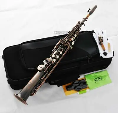 TaiShan Red Antique Soprano Saxophone Straight B-Flat Sax High F# • $535