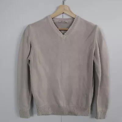 Zara Man Knit Sweater Size M Grey V-Neck Pullover Jumper • $12.24