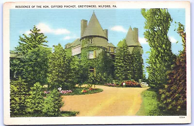 Postcard Pennsylvania Hon. Gifford Pinchot Home Greytowers Milford Linen UNP G2 • $3.88