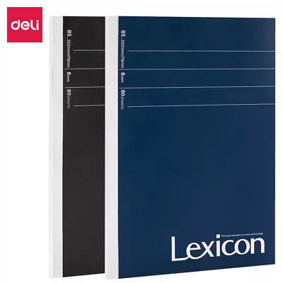 DELI Office Soft Cover Notebook B5 80 Sheets 8 PCS Pack With Black/Blue 2 Colors • $45.53