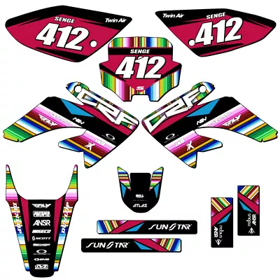 2004-2010 CRF 100 SERAPE Black Senge Graphics Kit Compatible With Honda • $99.99