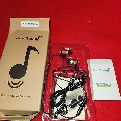 ZealSound Wooden Earphones HDE-300 New In Box W/ Accessories • $9.80