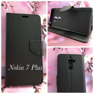 Black Mooncase Stand TPU In Wallet Case Cover For Nokia  7 Plus  + SP • $14.95