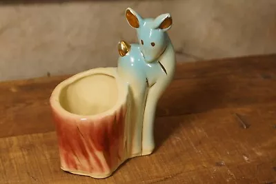 Vintage MCM Ceramic Planter Deer Doe Vase Japan Colorful • $20