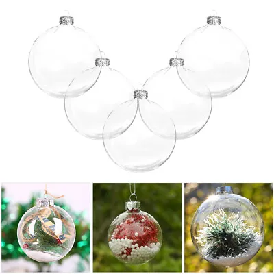 £10.94 • Buy 6-36X Clear Glass Ball Hanging Fillable Christmas Bauble Candle Tea Light Holder