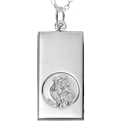 £34.99 • Buy Silver Ingot St Christopher Pendant Necklace With 18  Chain And Gift Box
