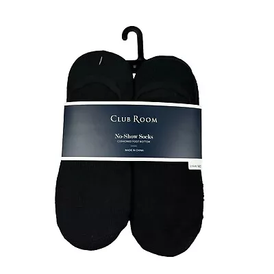 Club Room Mens 12-Pack No-Show Cushioned Socks DEEP Black • $10.20